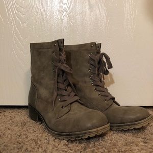 Grey Combat Boots
